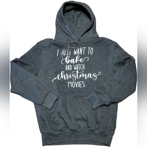 EUC Pacific & Co Women's Dark Gray Christmas Holiday Hoodie Sweatshirt, Large